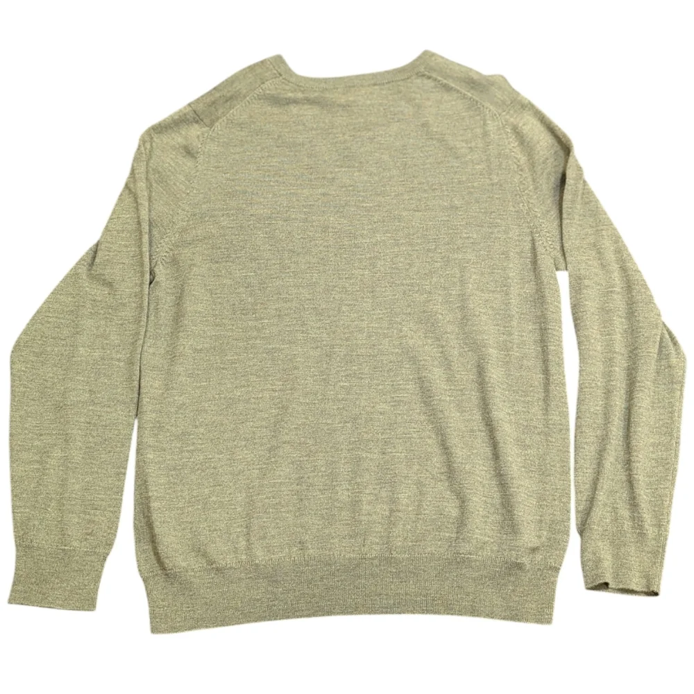 Jos.A.Bank Tailored Fit 100% Merino Wool Green V-Neck Base Layer Sweater Office